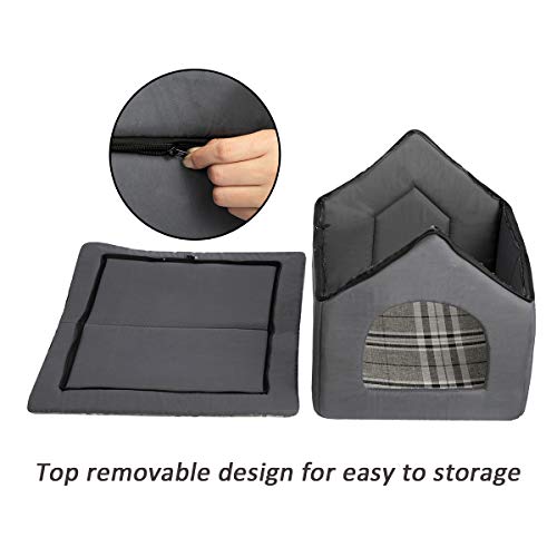 Hollypet Cozy Pet Bed House Warm Cave Sleeping Bed Puppy Nest for Cats and Small Dogs, Blue