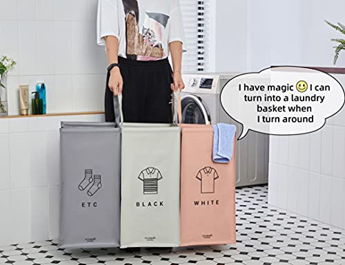 ECOWAN LIVING 54L Recycle Bins for Kitchen, Indoor Recycling Bins, Recycle Bins for Home, Recyclable Waste Trash Sorting Organizer, Reusable Waterproof Anty-Deformation Design, Pack of 3 Bags