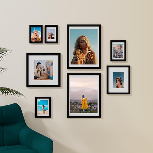 Vittanly 4x6 Picture Frame, Display Pictures 3.5x5 with Mat or 4x6 without Mat, Engineered Wood with Shatter Resistant Plexiglass, Photo Frame for Wall or Table Top Display, Rose Red, 1 Pack