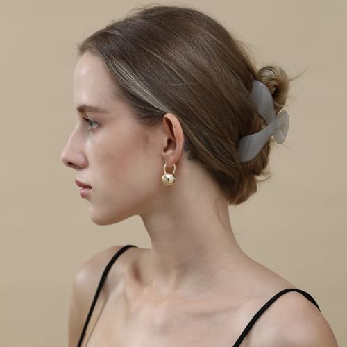 Ascona Gold Hoop Earrings, Gold Mini Ball Drop Dangle Leverback Earrings for Women, Hypoallergenic Lightweight Gold Plated Dainty Earrings Fashion Jewelry(12mm mini ball gold)
