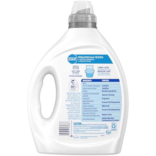 all Liquid Laundry Detergent, Gentle for Baby, Hypoallergenic & Free Of Dyes, 2X Concentrated, 100 Loads