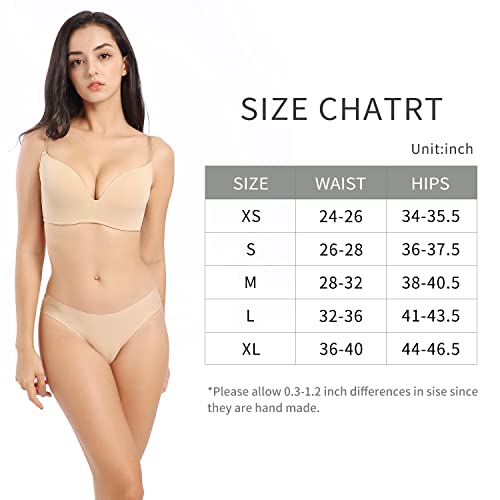 SHARICCA Women No Show Seamless Underwear Thong Invisible Soft Panties Multi Pack, S, 6P12