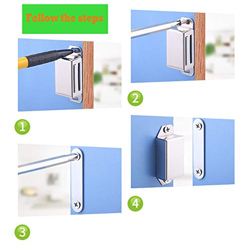 Cabinet Door Catch with Strong Magnetic, 1.2mm Thickness Furniture Latch 10 lbs, Bronze (Pack of 2)