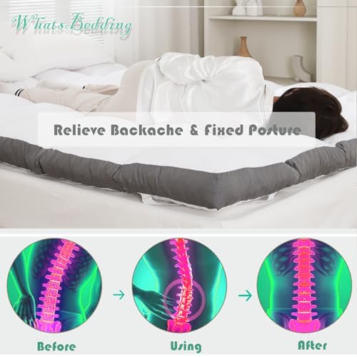 WhatsBedding 3 Inch Memory Foam Mattress Topper Full Size Memory Foam Filled Bamboo Cooling Fluffy & Soft 100% Air Fabirc Top Pillow Top, Anti-Slip Bottom, 4 Elastic Straps, 75x54x3 Inch, Full