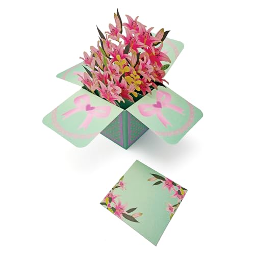 Banzk Pop Up Tulip Card, 11 inch 3D Bouquet Flowers Greeting Card for Mother's Day, Fathers Days, Anniversary Card, Birthday Card, Love Card, Valentine Cards