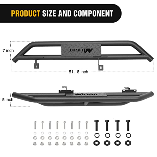 Nilight Running Boards for 2007-2018 Wrangler JK & Unlimited 2 Door, Upgraded Dual Girder System Side Step Slip-Proof Textured Black Heavy Duty Truck Nerf Bars,(No 4 DR & No JL)