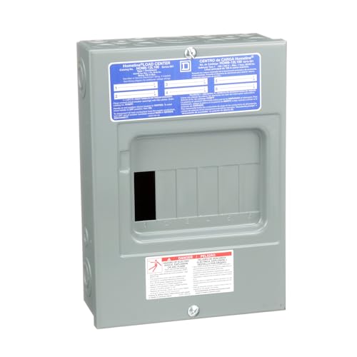 Square D by Schneider Electric Square D - HOM612L100SCP Homeline Load Center with Cover, 100-Amp Fixed Main Lugs, 1-Phase, 6-Space, 12-Circuit, Indoor