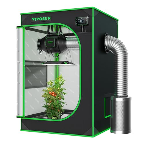 VIVOSUN S223 2x2 Grow Tent, 24"x24"x36" High Reflective Mylar with Observation Window and Floor Tray for Hydroponics Indoor Plant for VS1000