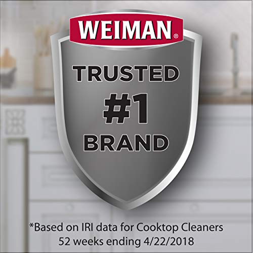 Weiman Glass & Ceramic Cooktop, Stove Top & Oven Cleaner Kit – Kitchen Cleaner Cream, 3 Scrubbing Pads & Scraper for Burnt-On Food & Grease, Clean Shine - Safe for Induction, Electric & Gas Cooktops