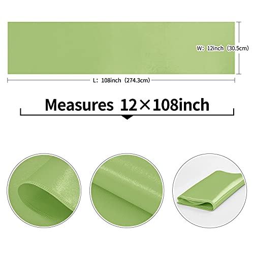 10-Pack Yellow Satin Table Runner 12 x 108 Inch Long Bright and Smooth Silk Fabric Table Runner for Wedding Banquet Birthday Party Decoration
