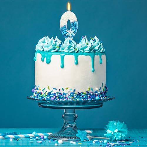 Snow Themed Birthday Candles, 13th Birthday Candle for Party Supplies, Winter Birthday Party Supplies, 2.76 inch Number 13 Candle Cake Topper Decoration (Number 13)