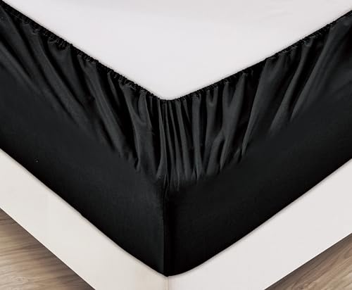 Chezmoi Collection 4-Piece Black Sheet Set Twin - Extra Soft Breathable Brushed Microfiber Bed Sheets with 15" Deep Pocket & 2 Pillowcases