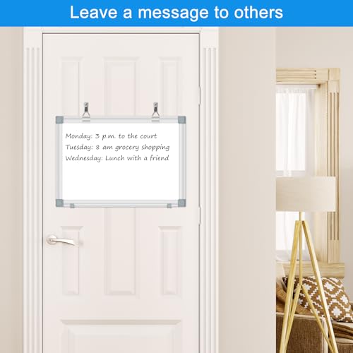 15 * 11 Board for Wall Magnetic White Board Dry Erase Whiteboard Small Aluminum Presentation Double Sided Hanging Whiteboards with 4 Hooks, 12 Magnets, 3 Markers & 1 Eraser for Home, School, Office