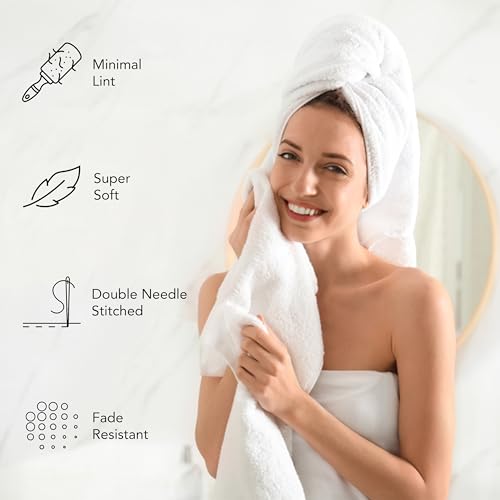 A1 Home Collections Bath Towel 500 GSM Duet Technology 100% Ring Spun Cotton Quick Dry & Highly Absorbent Towels, Zero Twist, Low Lint, Ultra Soft (Black Onyx, Towel Sets Pack of 12)