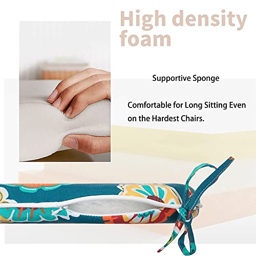 Magpie Fabrics Outdoor/Indoor 17"x16"x2" Chair Cushions with Ties Set of 4, Waterproof All Weather U-Shape Seat Pads Decoration for Patio Garden Furniture Home Office (Morgan Medal Blue)