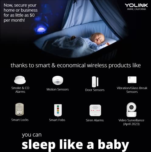 Smart Motion Sensor, YoLink 1/4 Mile World's Longest Range Wireless Motion Detector Compatible with Alexa IFTTT, Movement Detector App Alerts Remote Monitor for Indoor Use, YoLink Hub Included