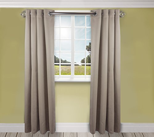 Rod Desyne Window Thermal Isulated Blackout Curtain with Metal Grommet, 52" x 96", Beige - 1 Panel
