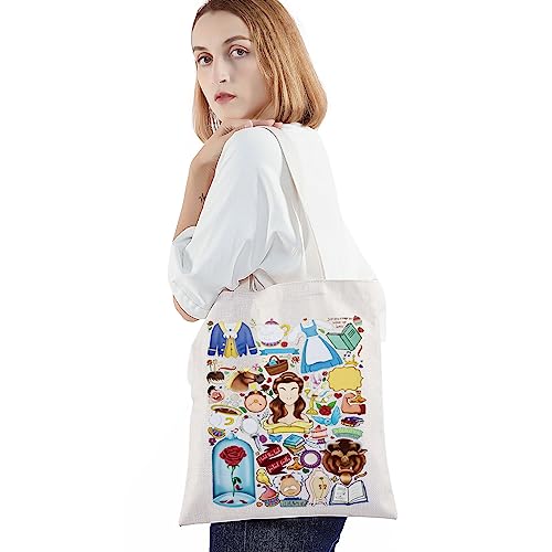 BWWKTOP Fairy Tales Canvas Tote Bag Chip Fans Gifts Fairytale Princess Shoulder Bag For Movie Fans (Beauty is found)