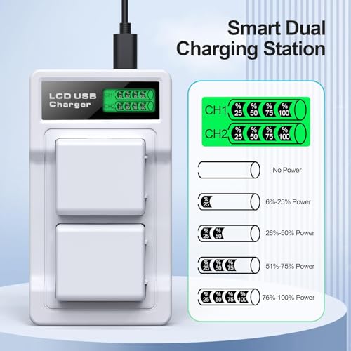 E EGOWAY 2-Packs Batteries Compatible with Arlo Pro 5S 2K, Arlo Pro 4, Pro 3, Arlo Ultra 2, Ultra Cameras VMA5400 VMC4040P VMC4060P A-4a, 3.85V 4800mAh, with LCD Dual Charger