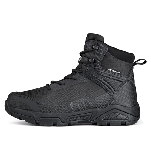 FREE SOLDIER Men's Waterproof Hiking Boots Lightweight Outdoor Mid Trekking Climbing Boots Men(Brown 13)