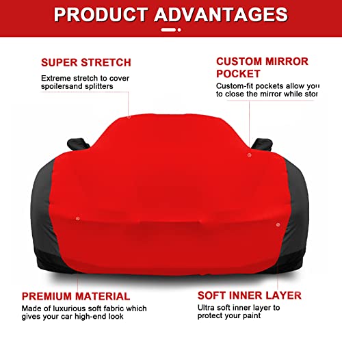 Indoor Car Cover Replace for 1968–1982 Corvette C3, Luxurious Stretch Satin Snug Custom-fit Indoor Breathable Car Cover for Dust-Proof, Underground Garage, Car Show (C3)