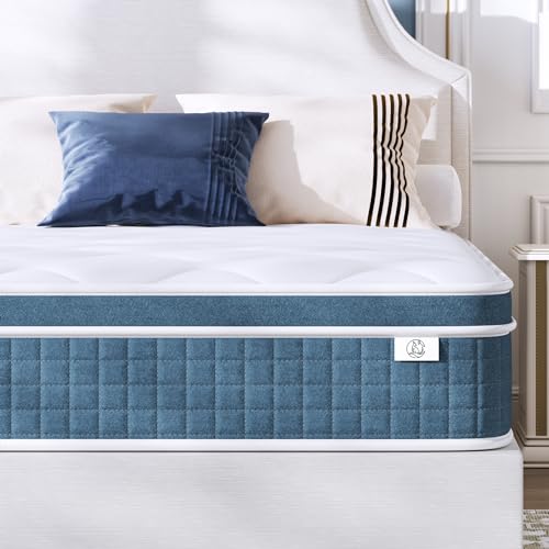 koorlian Twin Mattress 8 Inch, Hybrid Single Mattress in a Box, Twin Bed Mattress with Individual Pocket Springs and Pressure-Relieving Memory Foam, Breathable, Medium Firm Mattress 75"x39"x8"