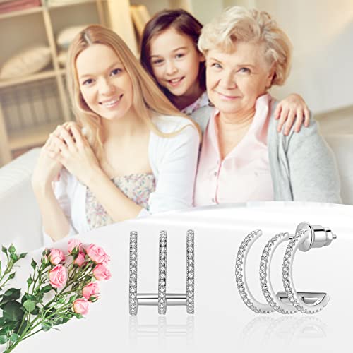 Gold Plated Dainty Magnolia Flower Stud Earring - Hypoallergenic Earrings for Women