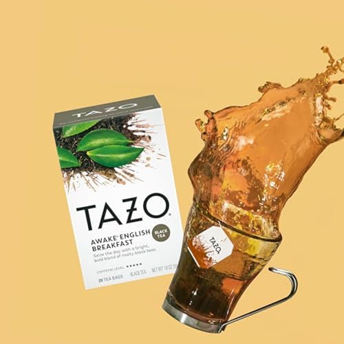 TAZO Tea Bags, Black Tea, Regenerative Organic Awake English Breakfast Tea, 16 Count (Pack of 6)