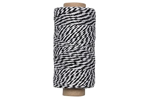 JAM PAPER Twine - Black & White Baker's Twine - 100 Yards - Sold Individually