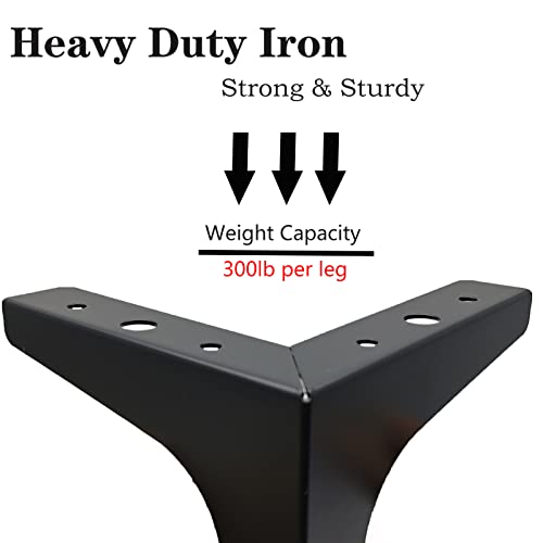 M MIMHOOY 4 Inch Furniture Legs Set of 4 Metal Furniture Legs Modern Triangle Feet Matte Black for Sofa Cabinet Cupboard Couch Chair Ottoman