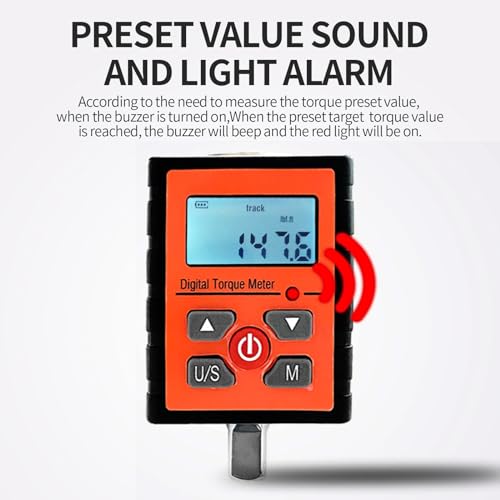 Soonkoda Digital Torque Adapter 1/2" Drive include adapters for 3/8" and 1/4" 4.5-147.6 ft-lb Torque Wench Converter with alarm torque settings torque meter tester