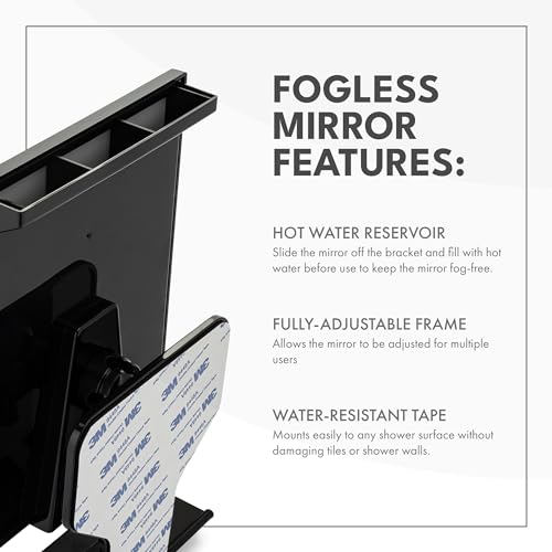 ToiletTree Products Fogless Shower Mirror - Anti-Fog Mirror - Adjustable Shaving Mirror with a Squeegee - Rust-Proof, Impact-Resistance Bathroom Shower Mirror - Tall