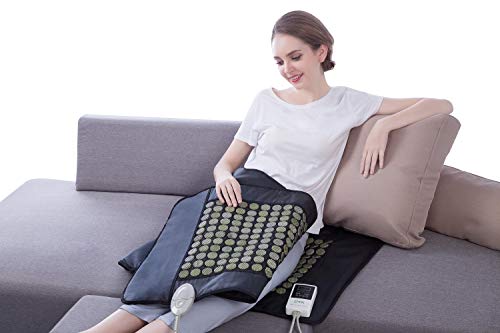 UTK Far Infrared Heating Pad - Natural Jade Heating Pad for Back Pain Relief - Small (19" X 15"), Smart Controller, Adjustable Temp and Travel Bag Included