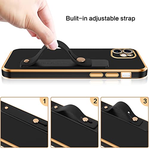 VENINGO iPhone 11 Case, Phone Cases for iPhone 11, Slim Fit Soft TPU with Adjustable Wristband Kickstand Scratch Resistant Shockproof Protective Cover for Apple iPhone 11 6.1 Inch 2019, Midnight Green