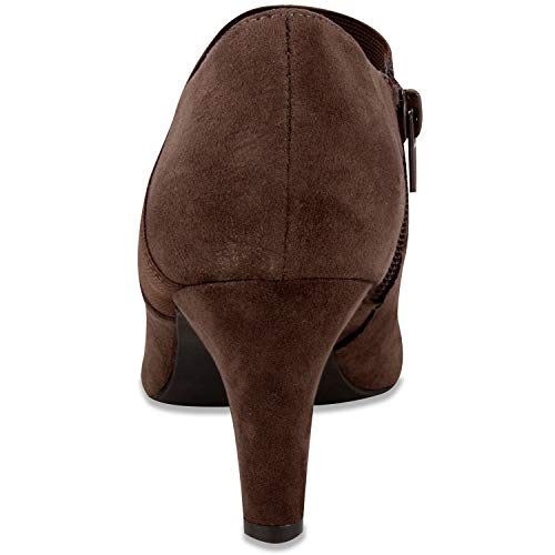 LONDON FOG Womens Bobbie Heel Ankle Booties Brown 6