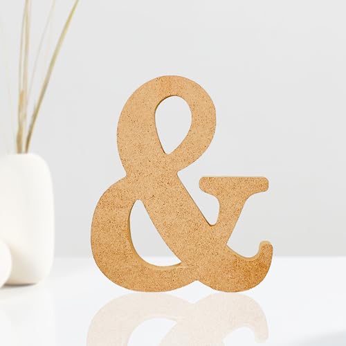 AOCEAN 4 Inch Designable Wood Letters Unfinished Wood Letters for Wall Decor Decorative Standing Letters Slices Sign Board Decoration for Craft Home Party Projects (T)