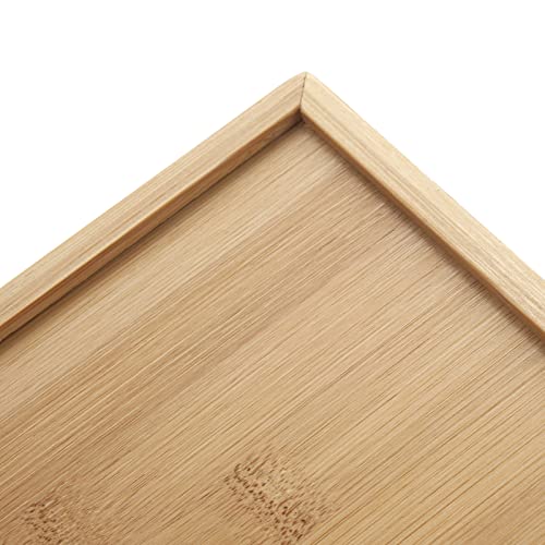 Bamboo Napkin Holder Square, 7.5" x 7.5" x 2.5", Wood Napkin Tray, Wooden Luncheon Napkin Holder for Kitchen Table Countertop