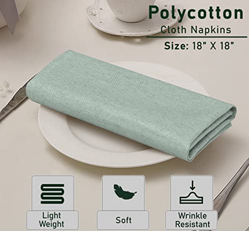 RUVANTI Cloth Napkins Set of 12, 18x18 Reusable Napkins Cloth Washable, Soft & Durable Table Napkins, Poly Cotton Fabric Dinner Napkins for Parties, Christmas, Thanksgiving, Weddings - Mauve