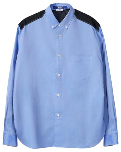 Junya Watanabe, Men's Panelled Quilted Button Up Shirt, Medium, Blue