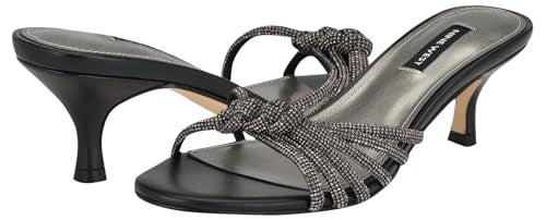 Nine West Women's Glitzy Heeled Sandal, Silver 040, 10