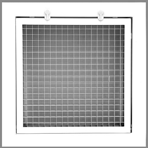 14" x 14" Cube Core Eggcrate Return Air Grille - Aluminum Rust Proof - HVAC Vent Duct Cover - White [Outer Dimensions: 15.75 X 15.75]