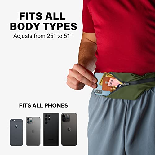 Slim Running Belt for Women & Men [Fits ALL Phones], Runners Fanny Pack for Men, Running Belt, Money Belt, Running Gear, Waist Bag Workout Gear, Fishing Belt, iPhone Running Phone Holder Waist Pack…