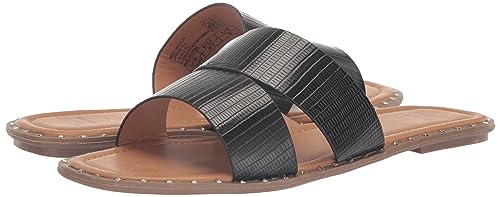 EVANS Women's Sandal Emboss Riley, Black, 7 Wide
