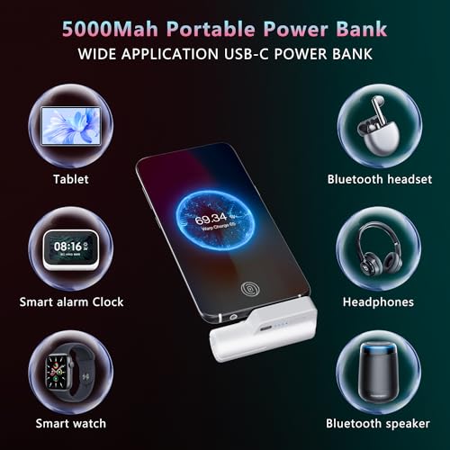 Saqico Battery Pack for Oculus Quest 2, 5000mAh Head Strap Battery Pack Compatible with Oculus/Meta Quest 2 Lightweight and Portable VR Extend Power Accessories for Extra 2-4H Playtime