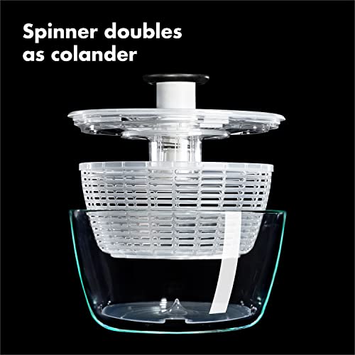 OXO Good Grips Glass Salad Spinner, Large/6.22 Quart, Clear