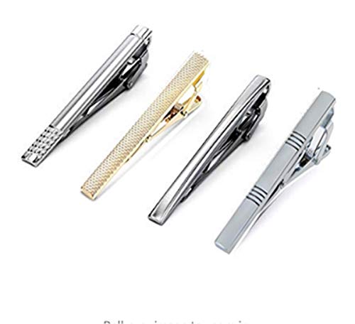 QIMOSHI 4Pcs Tie Clips for Men Tie Bar Clip Set for Regular Ties Necktie Wedding Business Tie Pin Clips