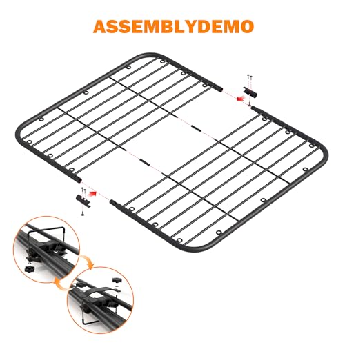 WILDROAD Car Roof Platform, Universal Roof Flat Rack 48" x 47" x 1.3" Heavy Duty Roof Rack Platform with Anti-Rust Sealant Fits for SUV Truck Cars