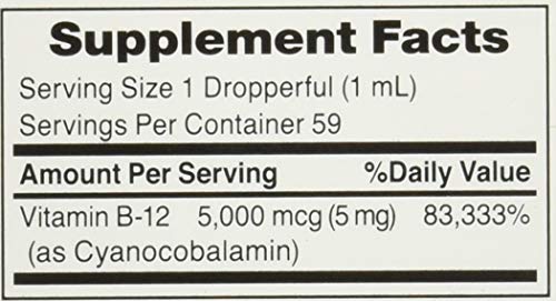 Nature's Bounty B-12 5000 mcg Sublingual Liquid Energy Health, 2 Fl Oz (Pack of 3)