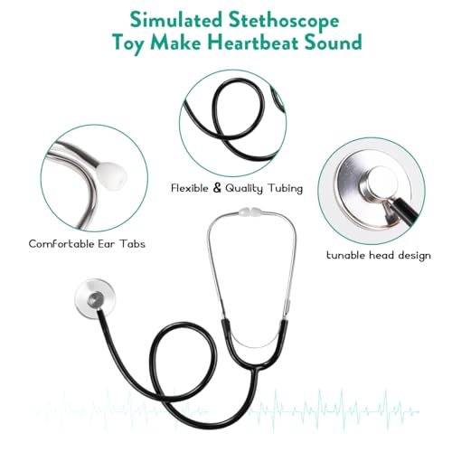 Meland Doctor Costume for Kids - Kids Scrubs with Lab Coat & Carry Bag, Doctor Dress Up for Halloween, Career Day Role Play(Green,3-4 Years)