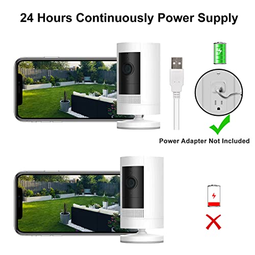 PowGrow Power Charge Cable Compatible with Stick Up Cam Battery and Spotlight Cam Battery, 30ft/9m Charging Cable to Power Security Camera Continuously, 1-Pack